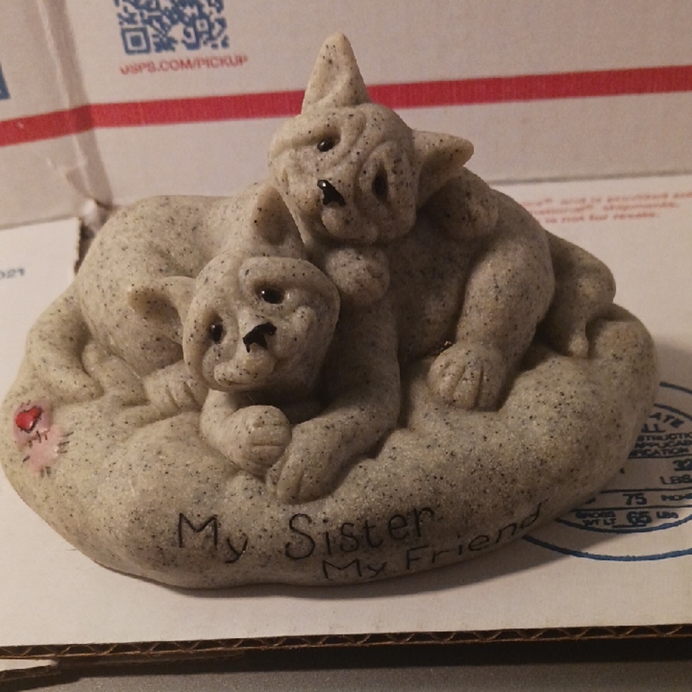 Gray Cat Figurine - My Sister, My Friend My Sister My Friend
